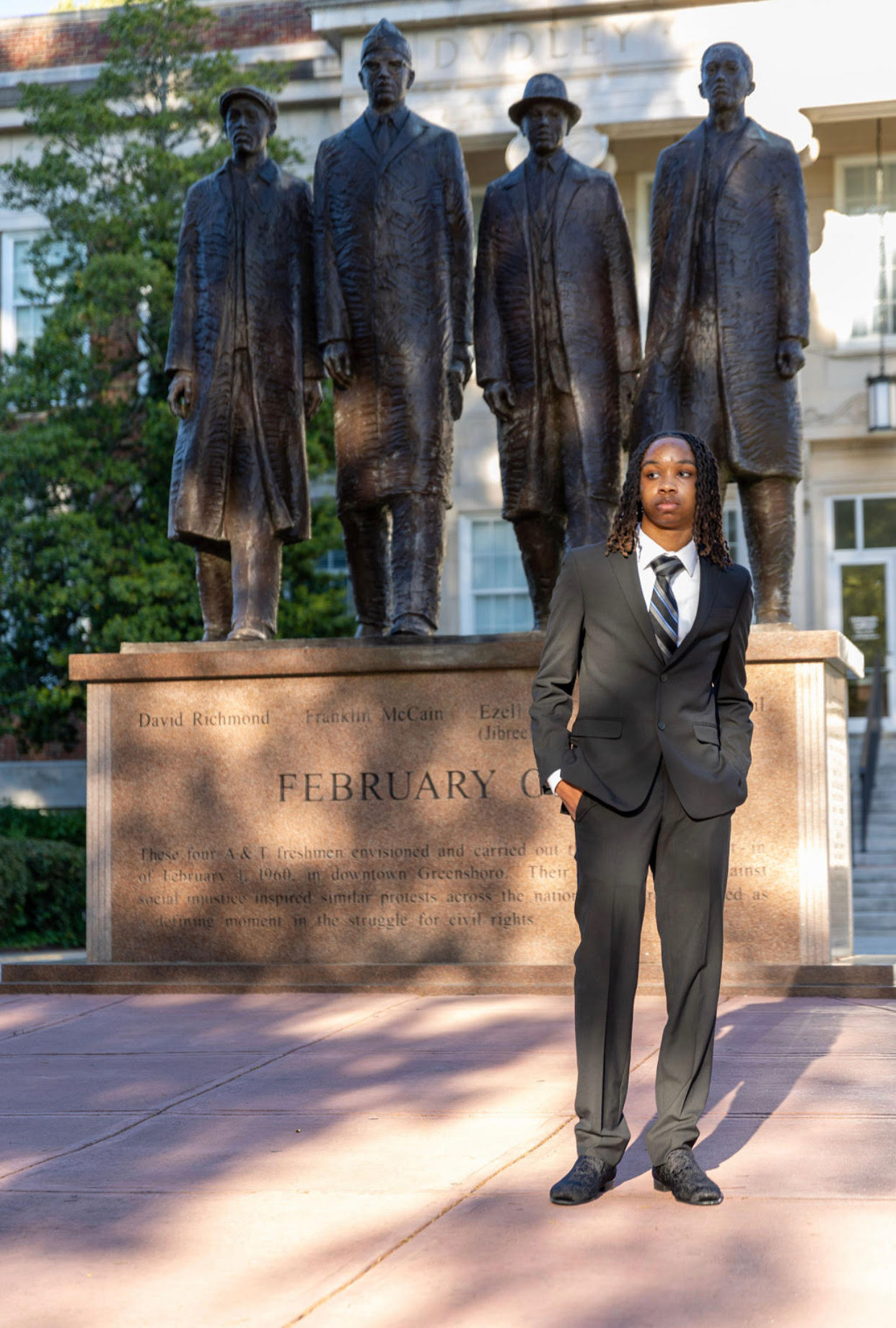 Me in front of the Greensboro 4 statue