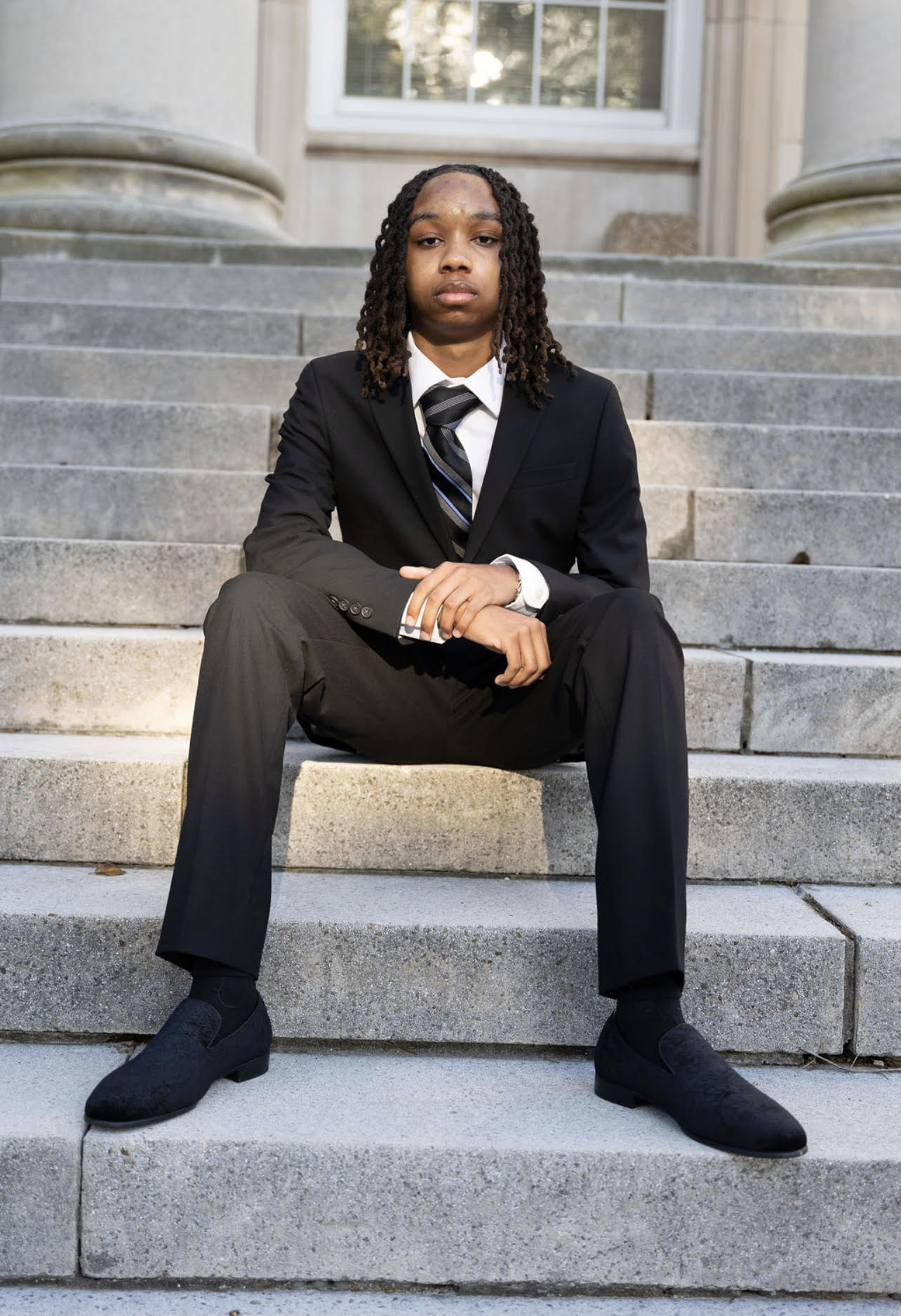 Me on the stairs at my school